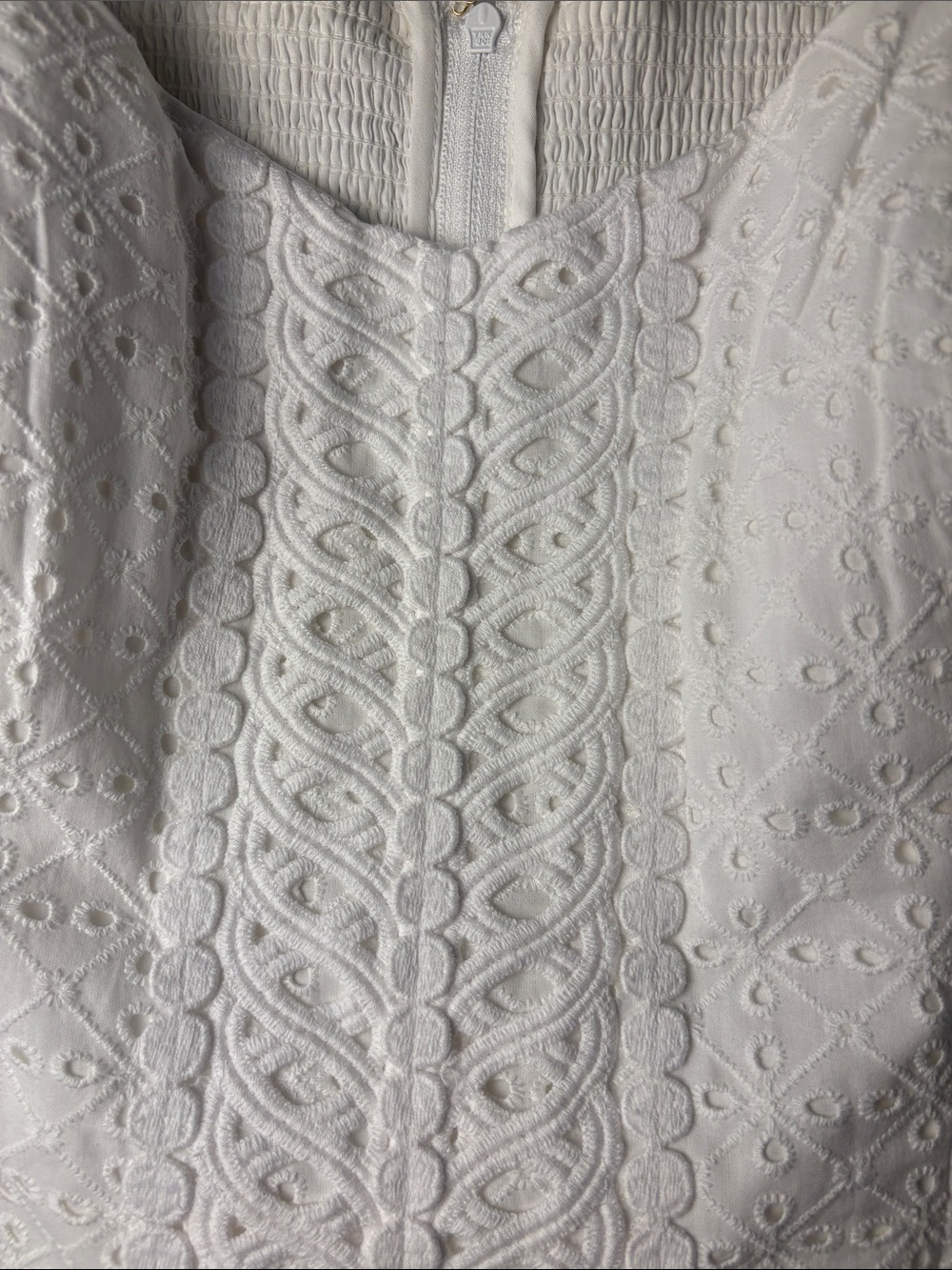 Lilly Pulitzer Daniela Crisp White Eyelet Puff Sleeve Mini Dress EUC Size 8 - Picture 7 of 17